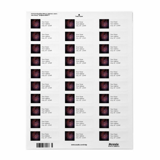 Fireworks-adreslabel Etiket (Full Sheet)