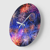 Fireworks-afbeelding voor ronde (grote) wandklok (Hoek)