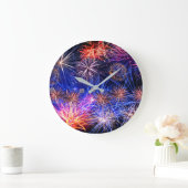 Fireworks-afbeelding voor ronde (grote) wandklok (Huis)