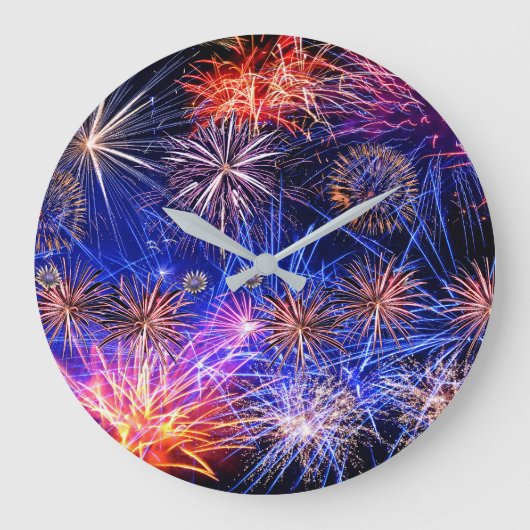 Fireworks-afbeelding voor ronde (grote) wandklok (Voorkant)