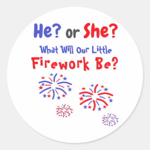 Fireworks American Gender onthulling Ronde Sticker