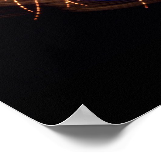 Fireworks Art: Gold en Blue 2 Poster (Hoek)