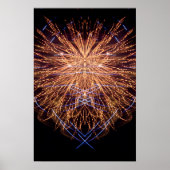 Fireworks Art: Gold en Blue 2 Poster (Voorkant)