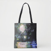 Fireworks Beach Side Boat Waterverf Ocean Custom Tote Bag (Voorkant)