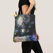 Fireworks Beach Side Boat Waterverf Ocean Custom Tote Bag (Dichtbij)