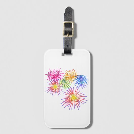 Fireworks Big Party Celebration Firecrackers Bagagelabel (Voorkant (verticaal))