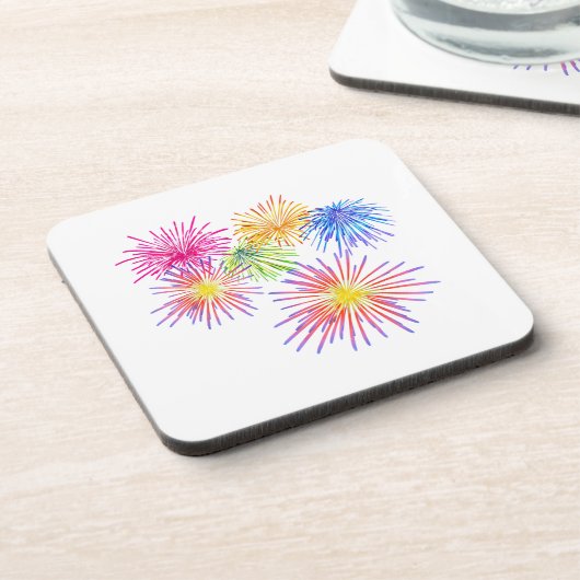 Fireworks Big Party Celebration Firecrackers Bier Onderzetter (Linkerzijde)