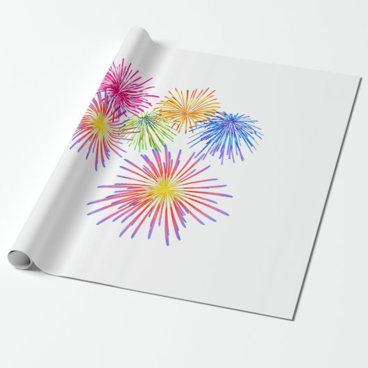 Fireworks Big Party Celebration Firecrackers Cadeaupapier (Uitgerold)