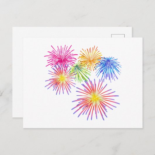 Fireworks Big Party Celebration Firecrackers Feestdagenkaart (Voorkant / Achterkant)