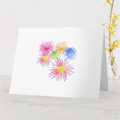 Fireworks Big Party Celebration Firecrackers Kaart (Gele Bloem)