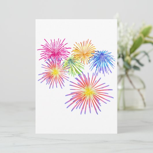 Fireworks Big Party Celebration Firecrackers Kaart (Staand voorkant)