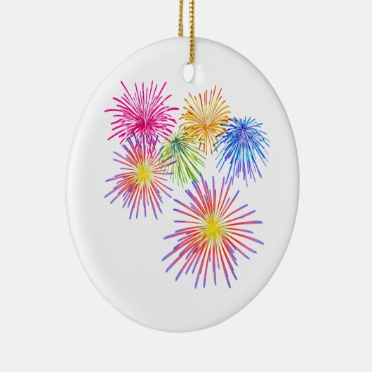 Fireworks Big Party Celebration Firecrackers Keramisch Ornament (Rechts)