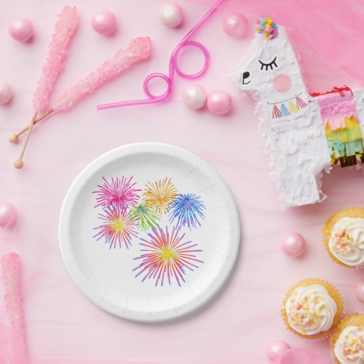 Fireworks Big Party Celebration Firecrackers Papieren Bordje (Feest)