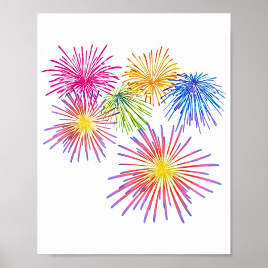 Fireworks Big Party Celebration Firecrackers Poster (Voorkant)