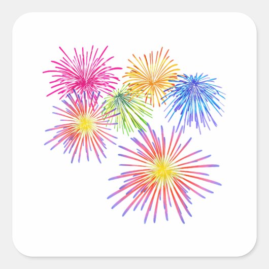 Fireworks Big Party Celebration Firecrackers Vierkante Sticker (Voorkant)