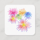 Fireworks Big Party Celebration Firecrackers Vierkante Visitekaartje (Achterkant)