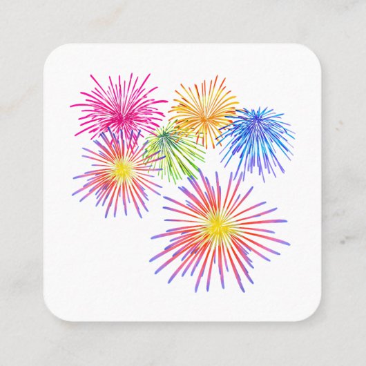 Fireworks Big Party Celebration Firecrackers Vierkante Visitekaartje (Achterkant)