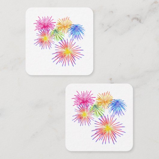 Fireworks Big Party Celebration Firecrackers Vierkante Visitekaartje (Voorkant / Achterkant)