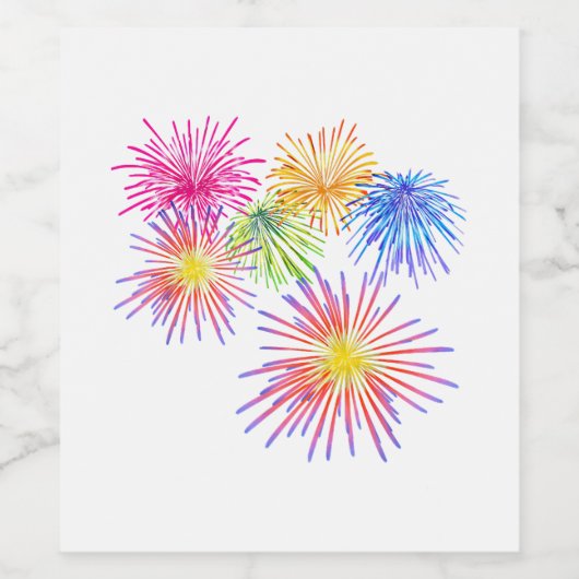 Fireworks Big Party Celebration Firecrackers Wijn Etiket (Enkel label)