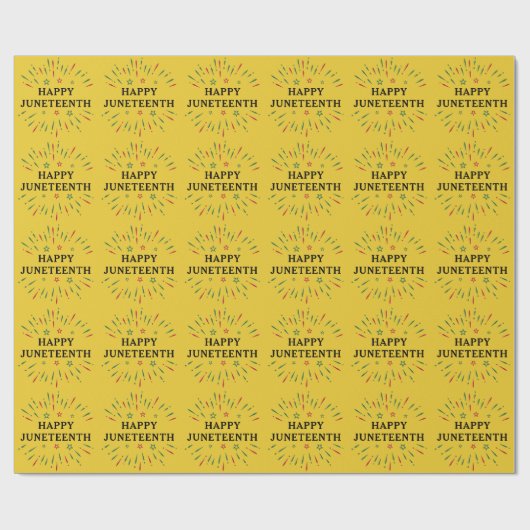 Fireworks Black Independence Day Happy Juneteenth Cadeaupapier (Vlak)