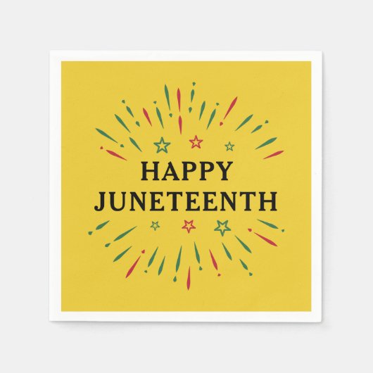 Fireworks Black Independence Day Happy Juneteenth Servet (Voorkant)