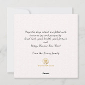 Fireworks Bloom Chinese Calligrafie CNY Red Feestdagenkaart (Achterkant)