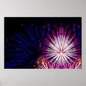 Fireworks Blue Pink en White Poster (Voorkant)