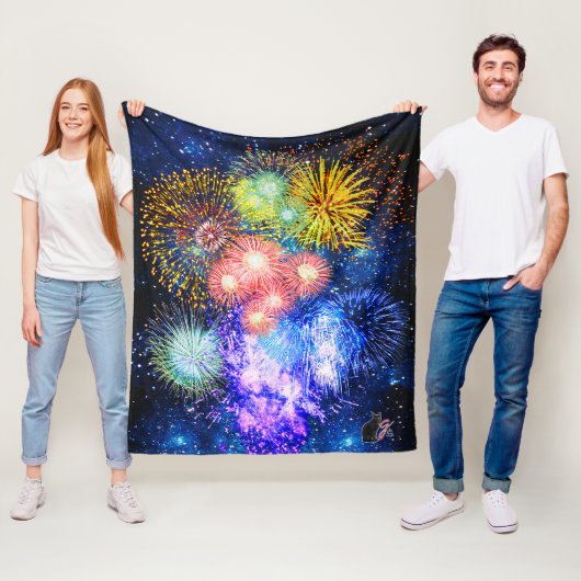 Fireworks brandt vleece Blanket Fleece Deken (In situ)