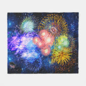 Fireworks brandt vleece Blanket Fleece Deken (Voorkant (Horizontaal))