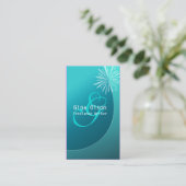 Fireworks Burst Monogram Turquoise Visitekaartjes (Staand voorkant)