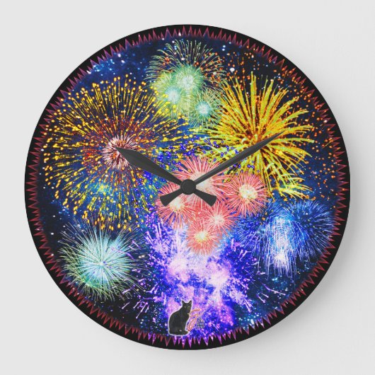 Fireworks Bursts Clock Grote Klok (Voorkant)