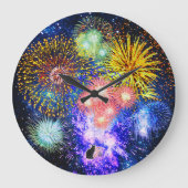 Fireworks Bursts Clock Grote Klok (Voorkant)