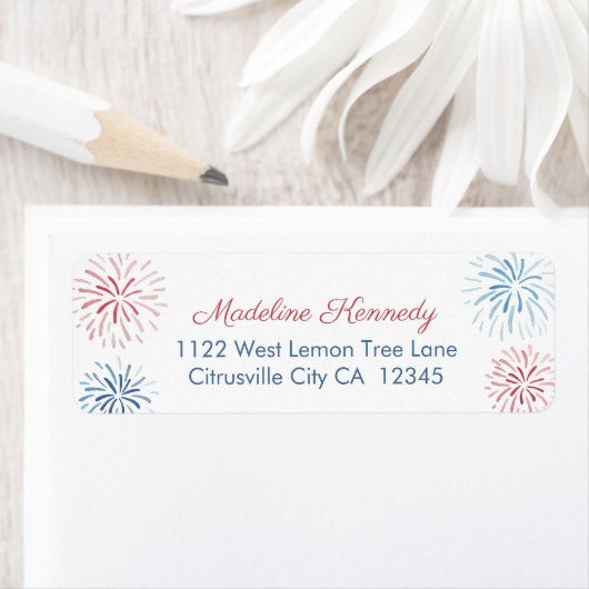 Fireworks Burwork-bursts op de Onafhankelijkheidsd Etiket (Insitu)