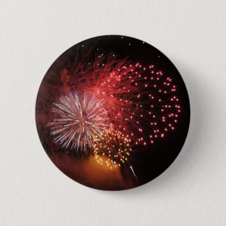 Fireworks-Button — rood vuurwerk Ronde Button 5,7 Cm