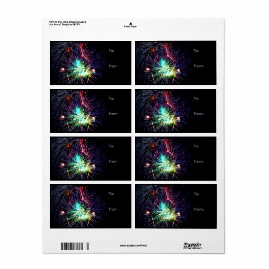 Fireworks Cadeaulabels Etiket (Full Sheet)