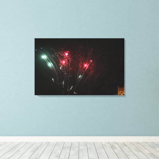 Fireworks Canvas afdrukken (Insitu (Houten vloer))