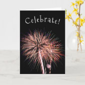 Fireworks Celebrate Kaart (Gele Bloem)