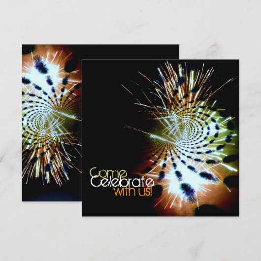 Fireworks Celebration Abstract Custom Kaart (Voorkant / Achterkant)