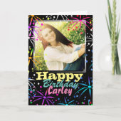 Fireworks Celebration Custom Photo Birthday Kaart (Voorkant)