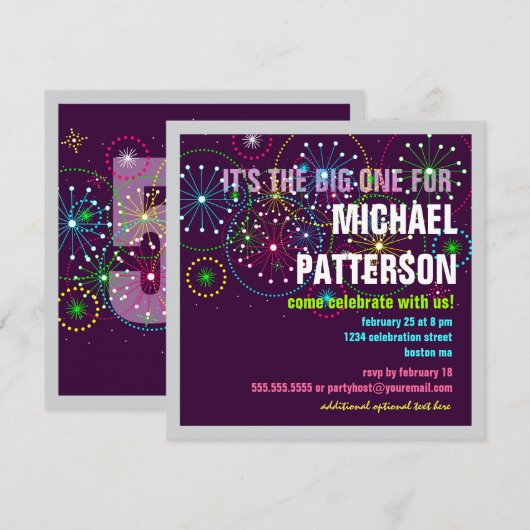 Fireworks Celebration for a BIG Birthday Kaart (Voorkant / Achterkant)