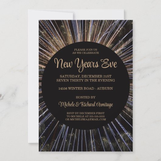 Fireworks Celebration New Years Uitnodiging (Voorkant)