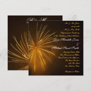 Fireworks Celebration Wedding Kaart