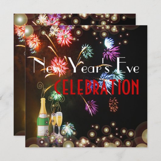 Fireworks champagnebubbels kaart (Voorkant / Achterkant)