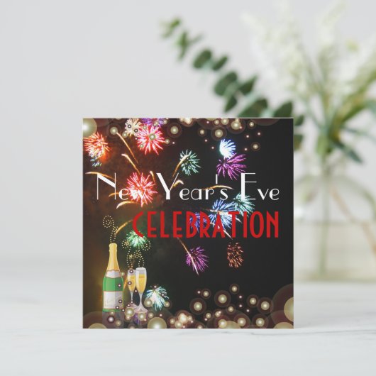 Fireworks champagnebubbels kaart (Staand voorkant)