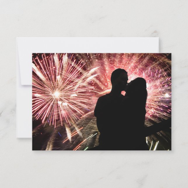 Fireworks Couple Kississer Silhouette (Voorkant)