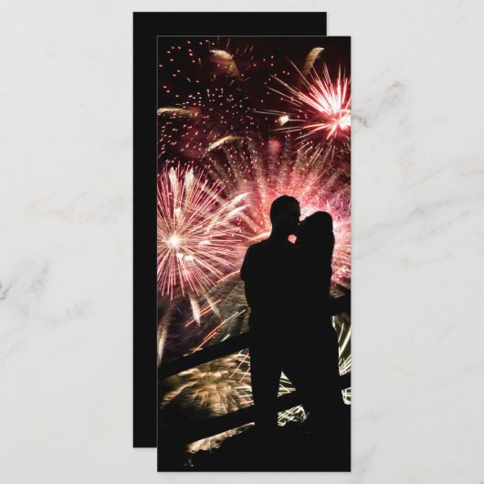 Fireworks Couple Kississer Silhouette (Voorkant / Achterkant)