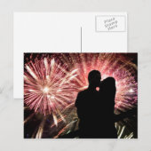 Fireworks Couple Kississer Silhouette Briefkaart (Voorkant / Achterkant)
