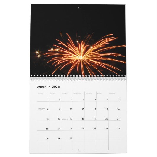 Fireworks Custom Printed Calendar 2022 Kalender (Mar 2026)