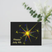 Fireworks Design 2 juli 4e Briefkaart (Staand voorkant)