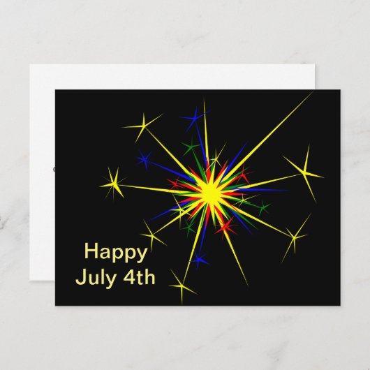 Fireworks Design 2 juli 4e Briefkaart (Voorkant / Achterkant)